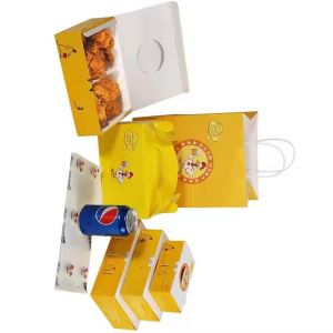 Customized Sizes Fast Food Packaging Box with Matt Lamination Fried Chicken