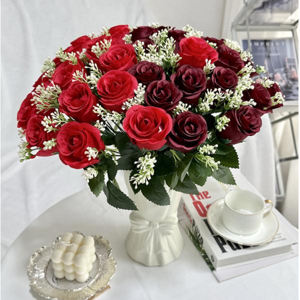 Artificial rose decorations for Valentine's Day, wedding, and home flower arrangements