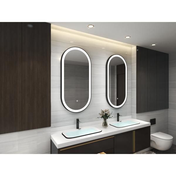Gold Aluminium Led Smart Vanity Mirror Explosion Proof Lighted Bathroom Vanity Mirror