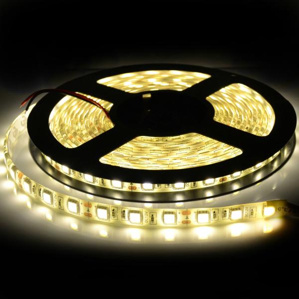 LED strip 5050 smd light 12V 24V IP65 Warm White 60LEDs per meter 300LEDs 5m 3 chip high LUMEN JALN7