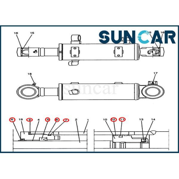 YJ01V00009R300 Dozer Blade Cylinder Replacement Service Kit For CX47 Case Seal