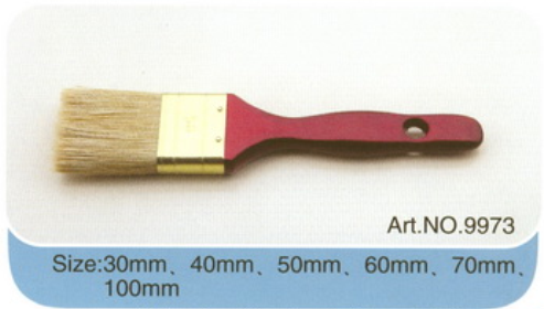 Chinese bristle plastic or wooden handle pure bristle high quality paint brush No.9973