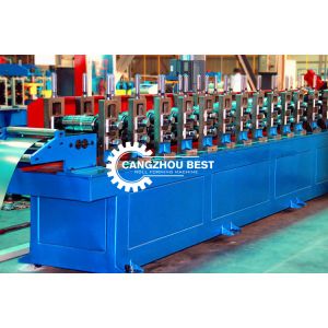 PLC Metal 10m/Min Door Frame Forming Machine With Lock Hole Station