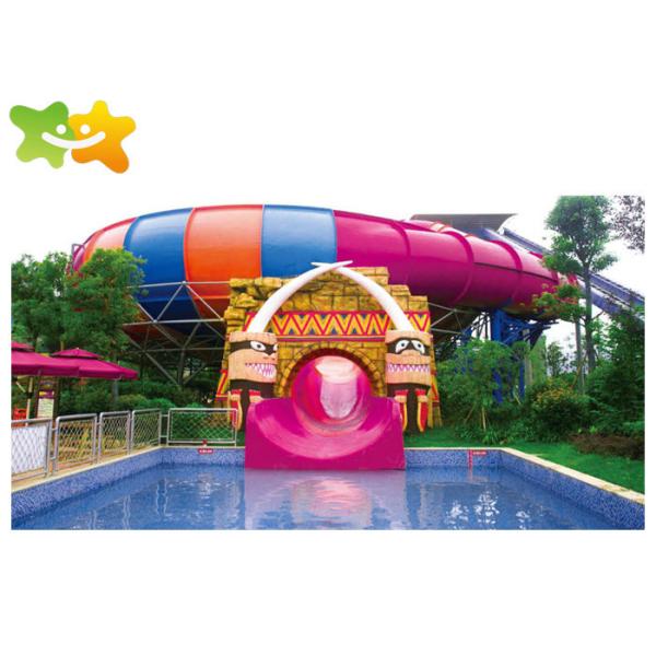 Outdoor Commercial Swimming Pool Slides High Speed Plastic Material For