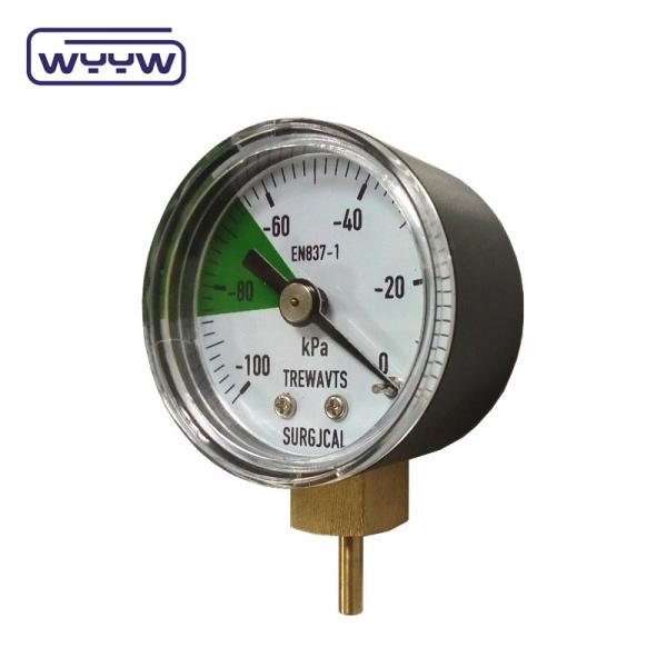 40mm -100-0 Kpa Manometer Vacuum Gauge Bottom Mount Steel Case With Brass