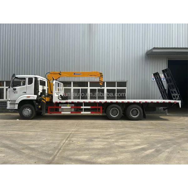 SINOTRUK HOWO 6x4 Flat Bed Truck Mounted Crane
