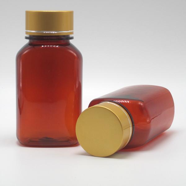 Customizable Color 150ml PET Square Flat Plastic Medicine Bottles with Different Lids