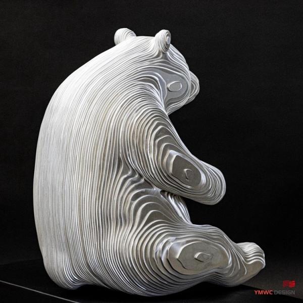 Custom Color Life-size Bronze Animal Sculpture Hand-forged Stainless Steel Panda Statues