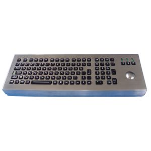 106 USB industrial brushed steel Keyboard with laser trackball backlight