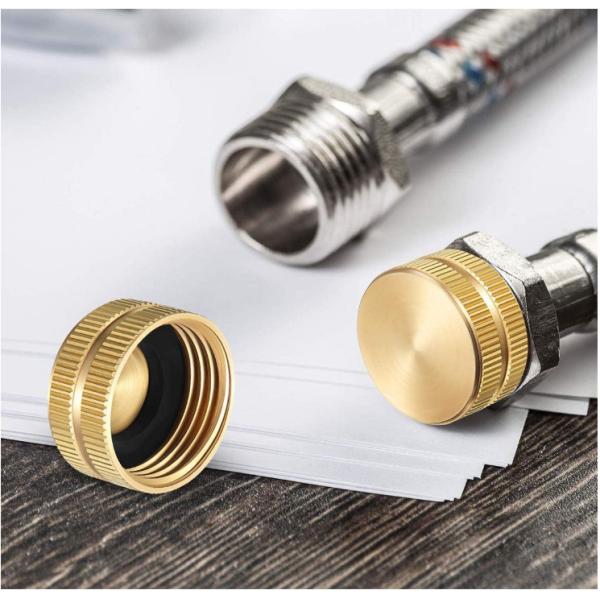 Yellow ANSI Female Hose Cap , 3/4in Brass Pipe Cap For Garden