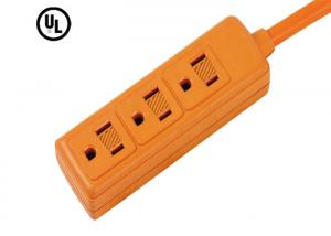 China Orange 3 Vertical Outlets Electrical Power Strip / Electronic Power Bar AC 15A 125V 60HZ on sale
