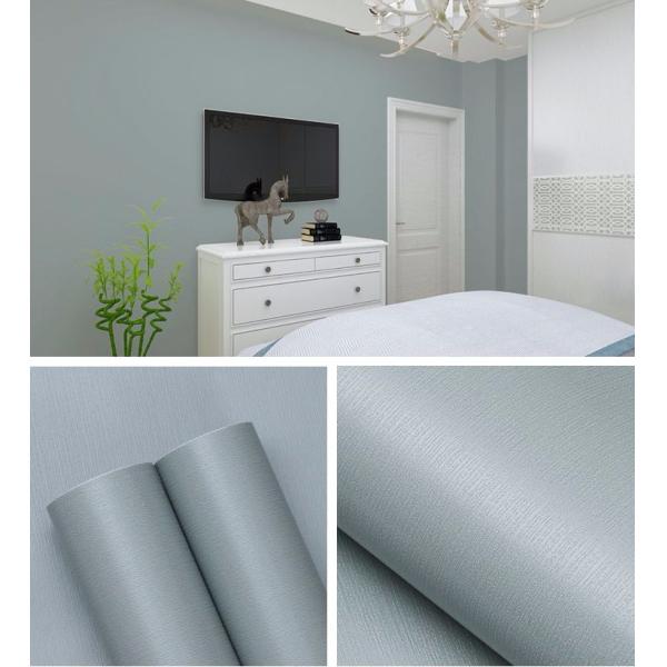 Blue Color Peel and Stick Wallpaper 3d Plain Solid Color Wallpaper for Soundproofing in Home Decoration