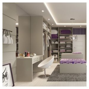 Modern Design MR HDF Board White Lacquer Wooden Wardrobes for Clothes Storage