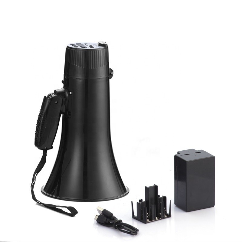 60Hz-23KHz Frequency Range Foldable Megaphone with Detachable Microphone and USB
