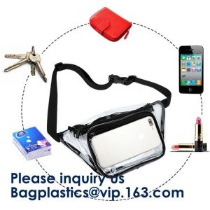 Bagease Clear PVC Fanny Pack With Double Zipper And Adjustable Strap,Clear PVC