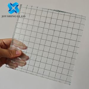 Customized 5mm Clear Nashiji Wired Mesh Glass For Partitions