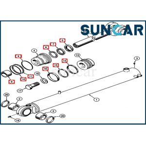 358013A1 Bucket Cylinder Replacement Seal Kit 521D Case Wheel Loader Sealing Kit