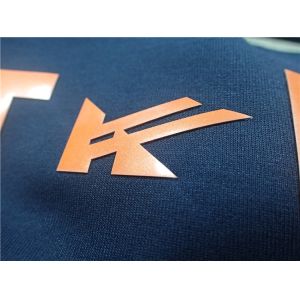 Custom Shiny Orange TPU Iron On Clothing Patches , Heat Transfer Shoe Label