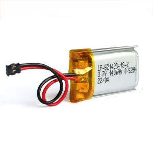 LP-521423-1S-2 Li-Polymer Battery 3.7V 160mAh Rechargeable Cell for Bluetooth