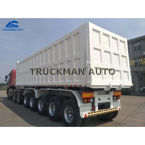 Heavy Duty Semi Tipper Trailer , Semi Bottom Dump Trailers With Hyva Brand Lifting