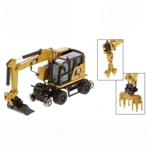 DM M323F Hydraulic Wheel Excavator Diecast Engineering Model 85656 1:87 with 2