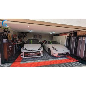 Easy Install 15.75 X 15.75 Inches Interlocking Garage Floor Tiles Gray