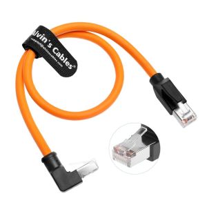 Alvin's Cables Cat6 Shielded RJ45 Cable 6.6ft Up Angle for PLC Robotics