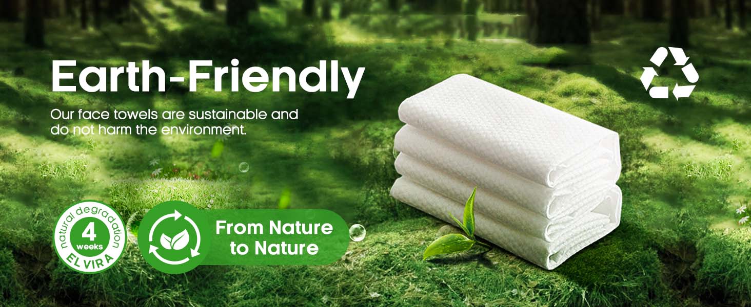 Disposable Face Towels, Biodegradable Facial Cleansing Towels, Ultra Soft & Thick Cloth For Sensitive Skin, Makeup Remover Dry Wipes, Lint-Free