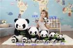 Soft PP Cotton Personalised Plush Toys / Cartoon Panda Plush Toy With Bamboo
