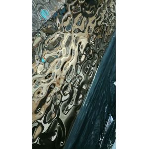 High Quality Water Ripple Pattern 1219*2438 Stainless Steel Mirror Gold Panel