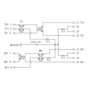 LPJ4126ABNL | 10/100 Base-T RJ45 , Female Modular Jack RJLD260TC1