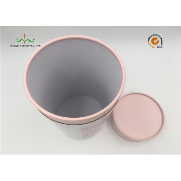 White Coated Paper Round Cardboard Tubes With Lids For Food Cake Packaging