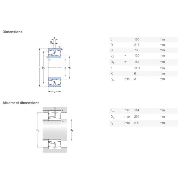 22320 CA/C3W33 100 X 215 X 73 MM Self Aligning Bearing For Axle Of Railway Rolling Stock