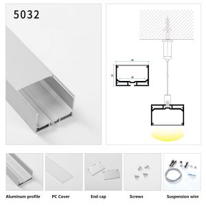 Hanging Lighting Suspended Aluminum Led Profile U Shape Lighting Fixture