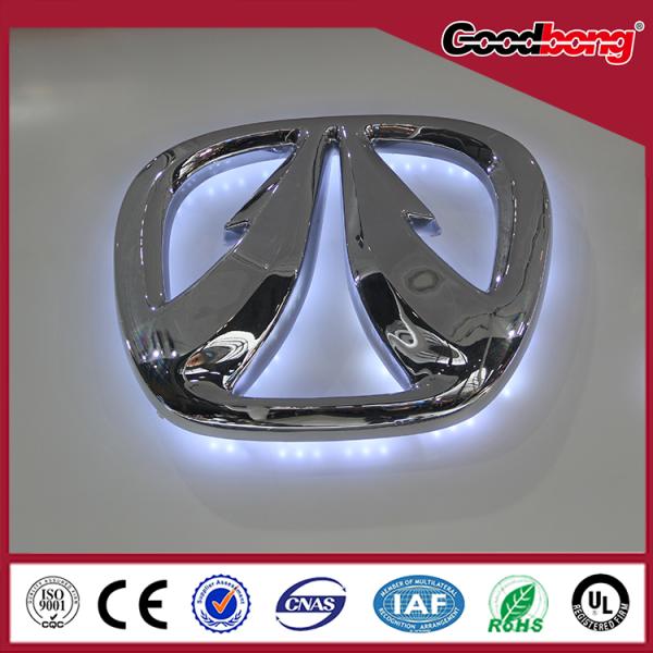 custom foreign vacuum forming arcylic outdoor 4s shop waterproof 3d led illuminated car logo