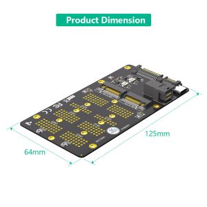 NGFF (M.2) 2-in-1 SSD expansion card, NGFF (M.2) Key-M supports NVME protocol