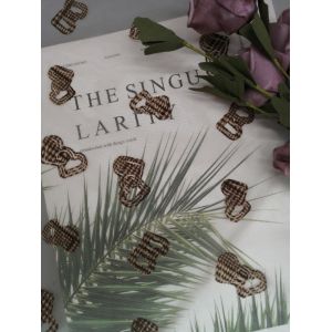 Heart Tulle Lace Printed Flocked Mesh Fabric For Children's Clothing