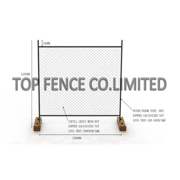 Quality Darwin Cyclone Wire Temporary Fencing ,Chain link wire Temp Fence for sale 2100mm x 2500mm width mesh 50mm x 50mm for sale