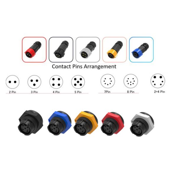 3Pin Waterproof Panel Mount Connector M16 Push Locking Power Connector