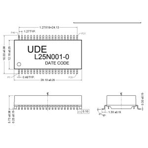 Wholesale L25N001-0 Dual Port 100 Base - T Lan Filter Ethernet Magnetic Transformer 40Pin from china suppliers