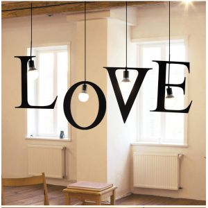 Nordic Pendant Lights Letter Light Decorative A to Z Alphabet Living Room Hotel