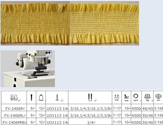 6-needle Flat-bed Double Chain Stitch Sewing Machine FX1406P