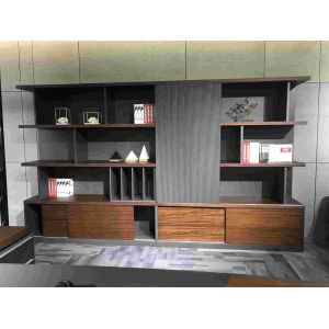 0.6mm MDF Office Bookcase Cabinet With Double Acting Door