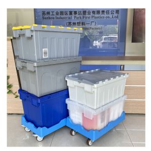 Nestable and Stackable Plastic Crate with Lids Internal Size 550*370*350mm