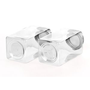 Transparent Clear Plastic Cylinder Containers Food Canned with Screwing Cap