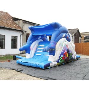 Carnival Shark Commercial Inflatable Slide Castle Bounce House