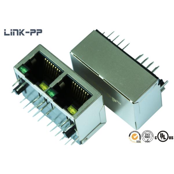 203310 Dual Port Gigabit Magnetic RJ45 Jack For Swiches boards Cross LPJG26813A3