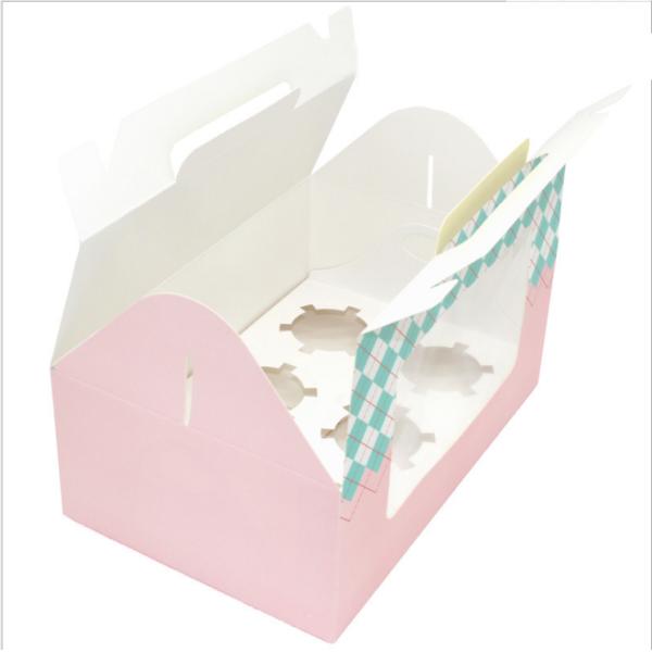 Custom Logo Printing Cupcake Paper Sweet Box With Clear Display Window