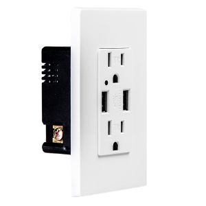 Smart High Speed USB Charger 15A Tamper - Resistant Outlet Indoor Use Only