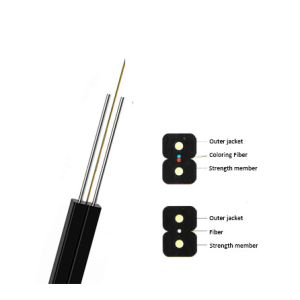 Indoor Light 1 2 4 Core FTTH Fiber Optic Cable SMF Single Mode Armoured